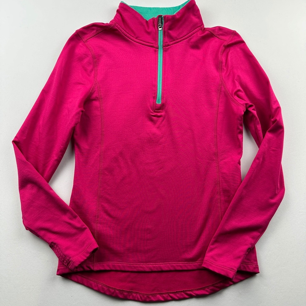 Marika Tek Womens Activewear Pullover Top Long Sleeve Running Pink Green Small